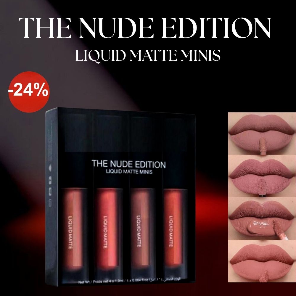 Nude Red Edition Different Shades Liquid Lipstick Set of 4 (16ml)